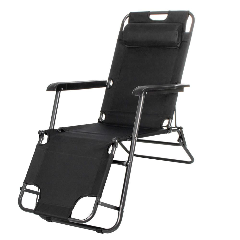 Sezlong pliabil Relax Zero Gravity, 80x60x153cm, negru
