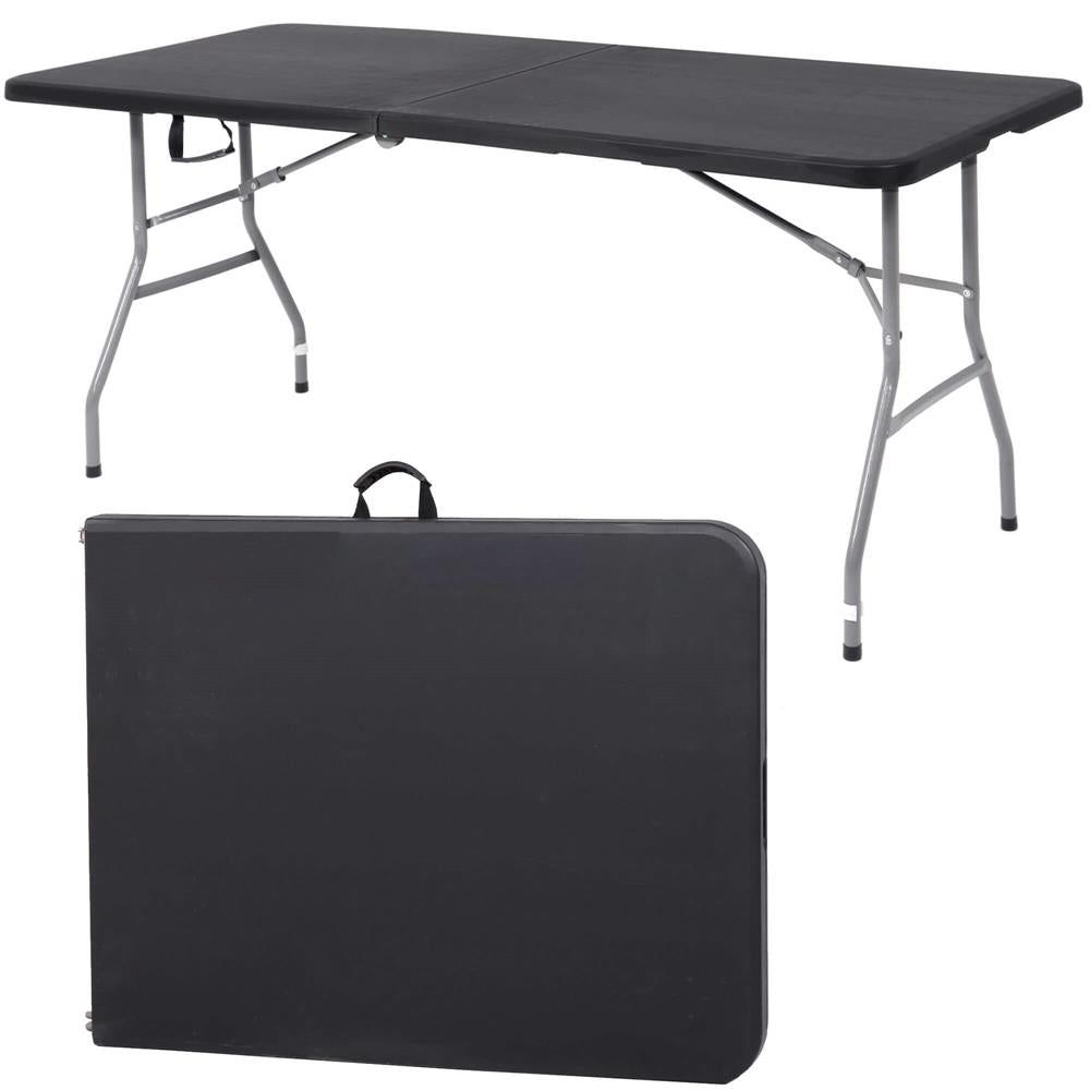 Masa dreptunghiulara pliabila multifunctionala, 180x75x75cm, neagra
