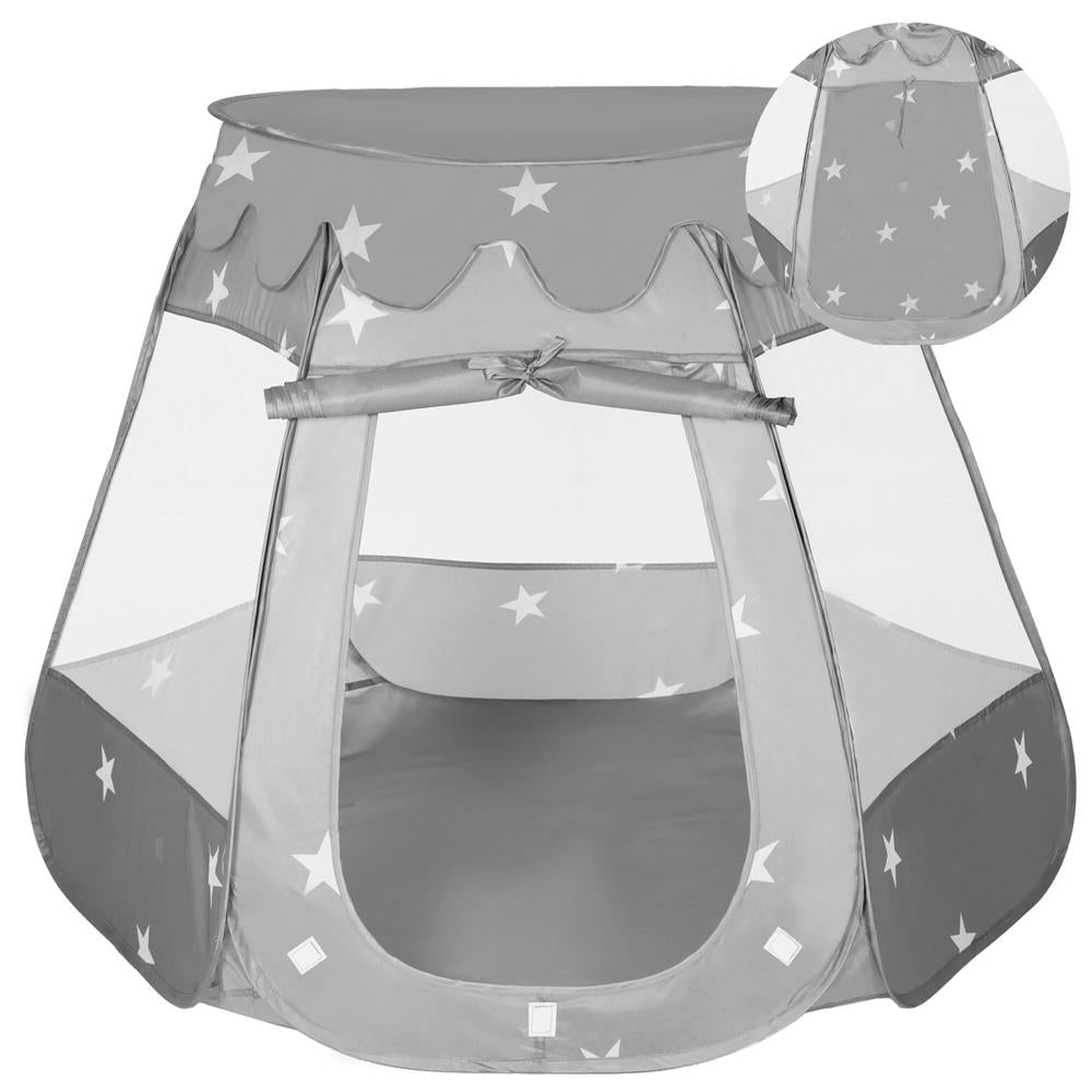 Tarc loc de joaca pentru copii sau bebe, material textil, gri, 95x70cm