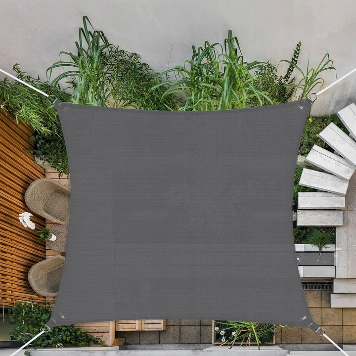 Copertina prelata de soare, patrata, impermeabila cu protectie UV, 4x4m, gri - 3