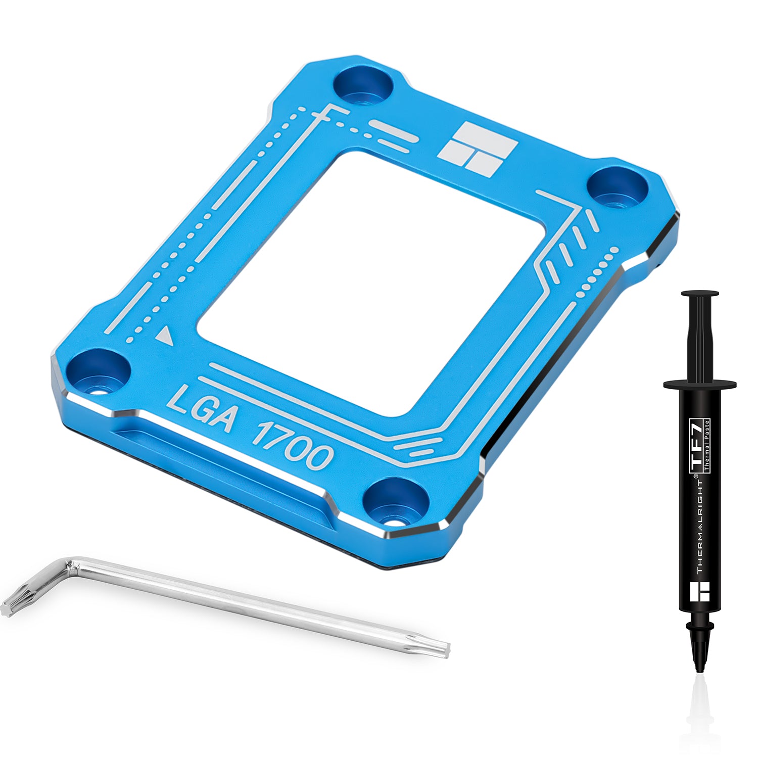 Contact frame Thermalright, compatibil LGA 1700 aliaj aluminiu, 54x70x6mm, blue, "LGA 17XX-BCF-BLUE"