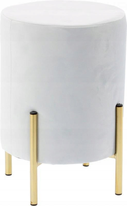Taburet rotund, tapitat cu stofa, picioare otel, sarcina 100kg, 28x42cm, gri