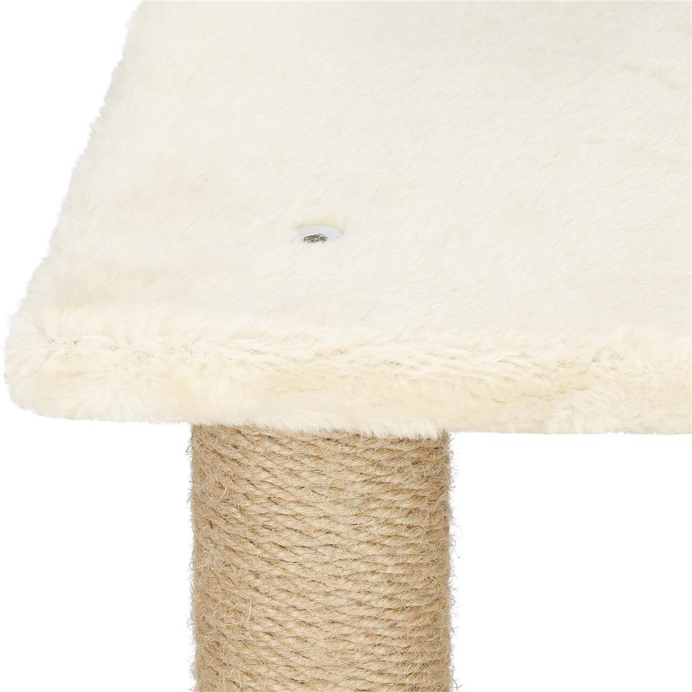 Ansamblu de joaca pentru pisici, cu loc pentru zgariat, minge, 65cm, crem