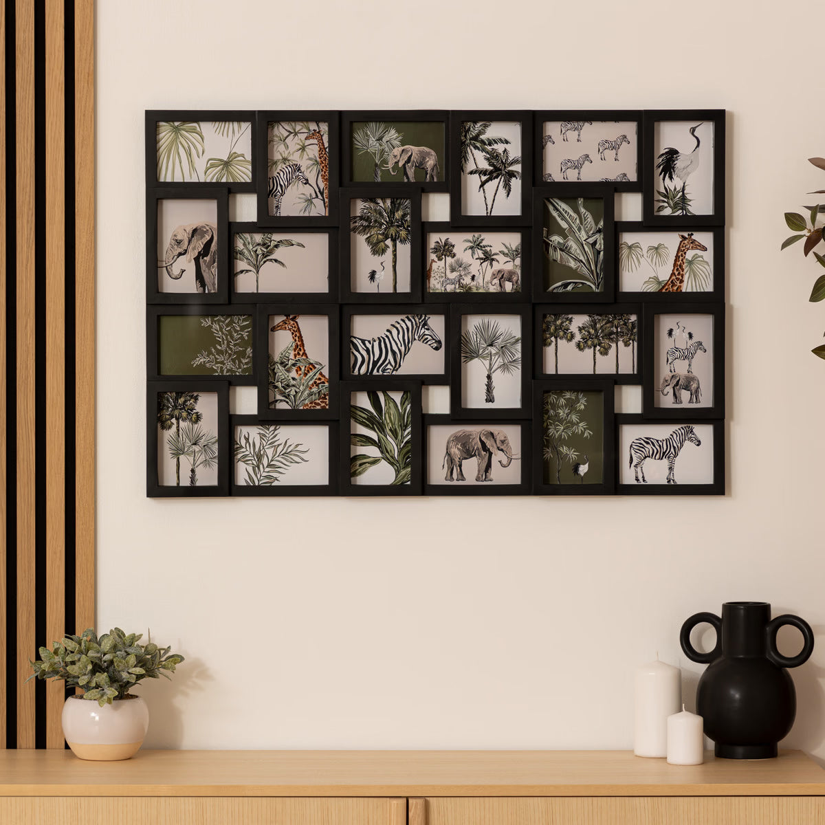 Rama foto colaj Atmosphera Cali pentru 24 poze, format mare, negru, 86x57 cm
