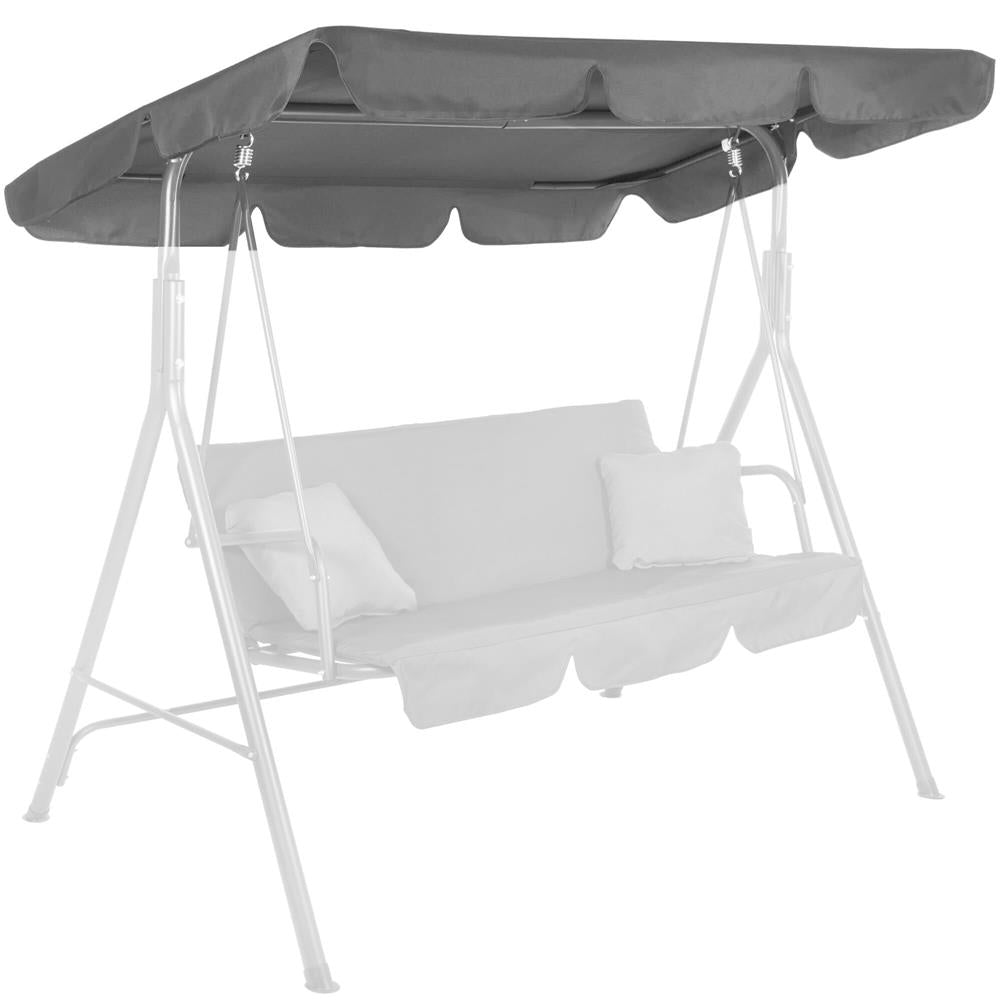 Husa din panza pentru leagan de gradina mare, viziera acoperis, 220x115 cm, gri