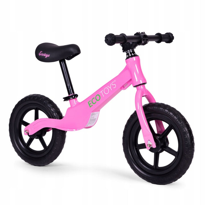 Bicicleta fara pedale pentru copii 86x47x51 cm, sa reglabila, cadru otel, roti EVA, roz - BazarOltenia