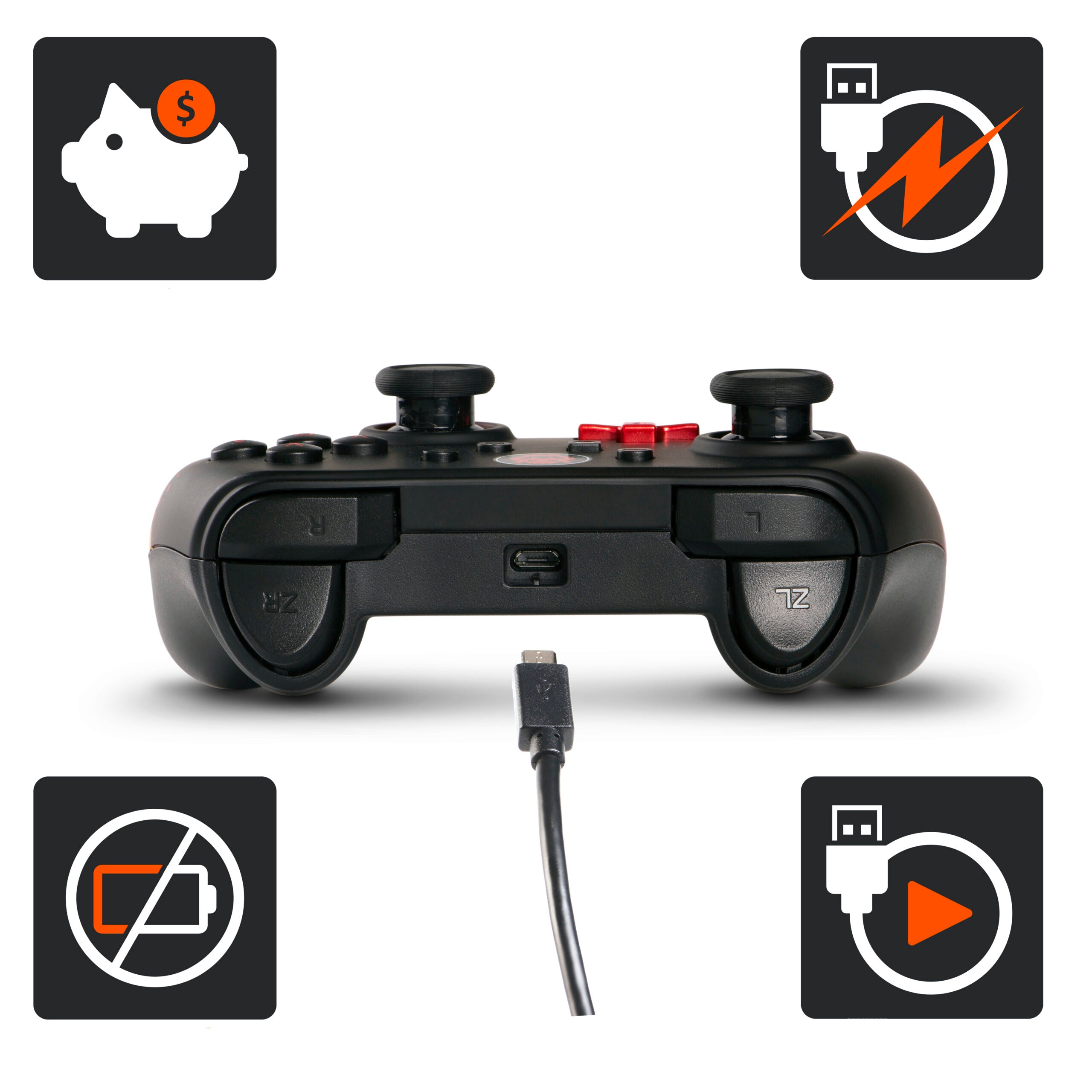 CONTROLLER PowerA, cu fir, pentru Nintendo Switch, negru, "1511370-02"