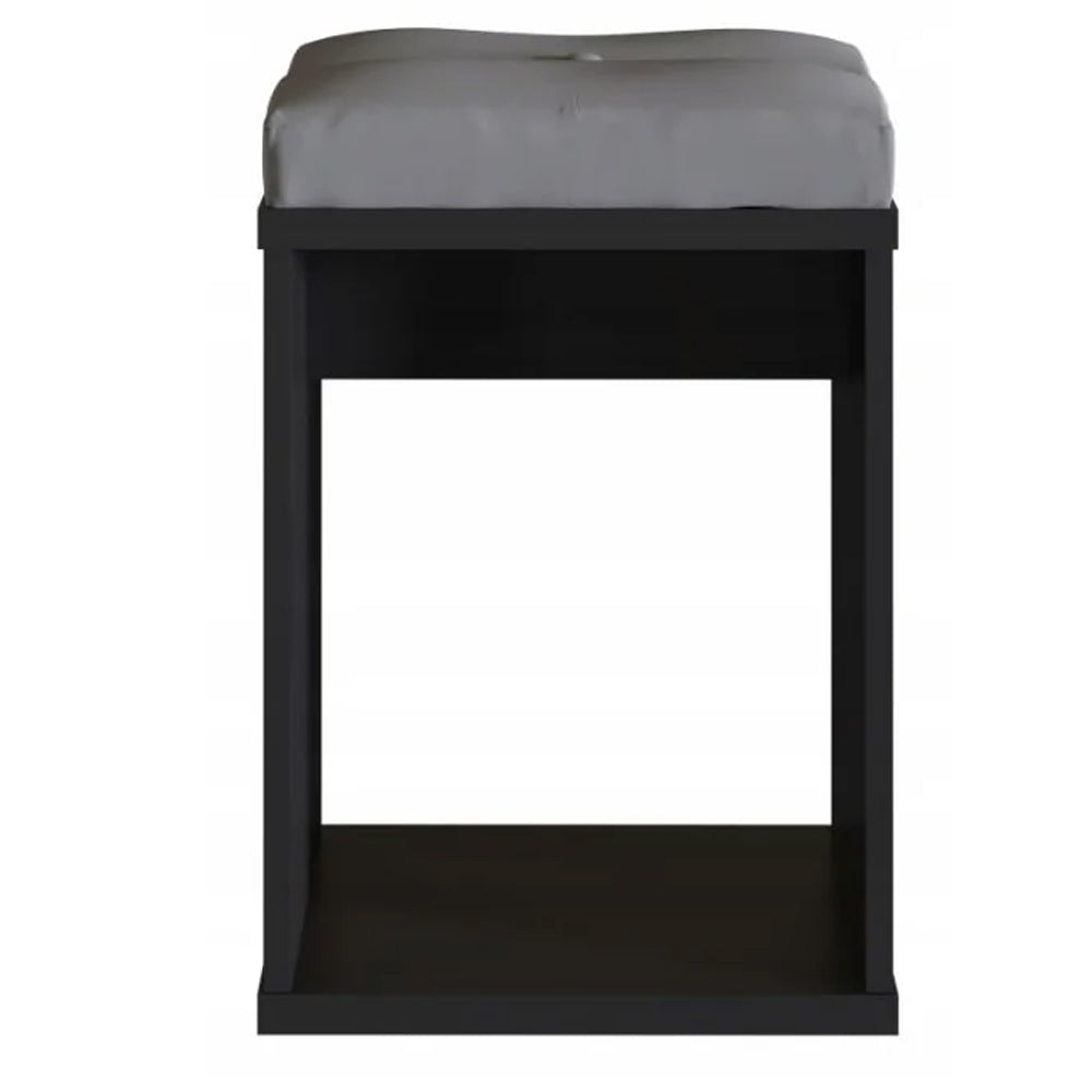 Taburet pentru masuta de toaleta cu sezut confortabil, 30x30x42 cm, negru