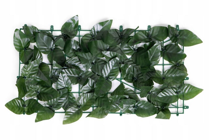 Gard artificial decorativ 50x500 cm, frunze ornamentale, protectie UV si intemperii, plastic PVC, verde inchis