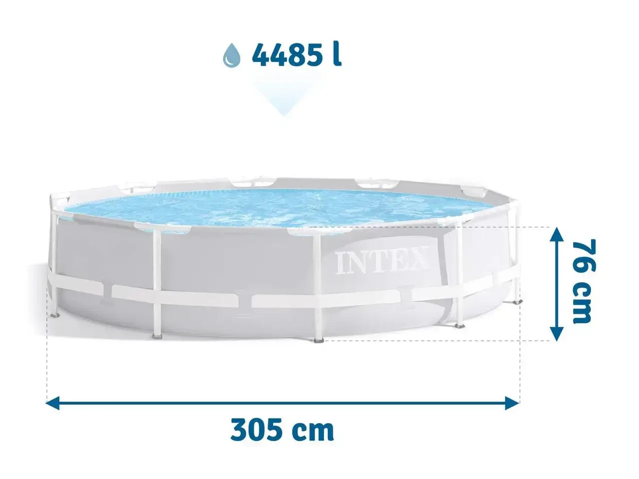 Piscina cadru metalic Intex Prism Frame 26702NP, 305x76 cm, 4.500 litri, cu pompa de filtrare