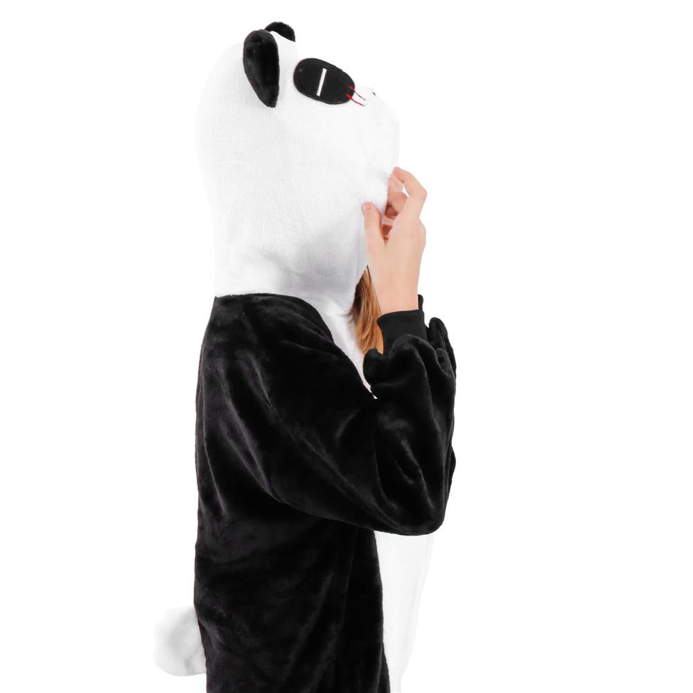 Pijama tip salopeta pentru copii, model panda, marime 125-140cm