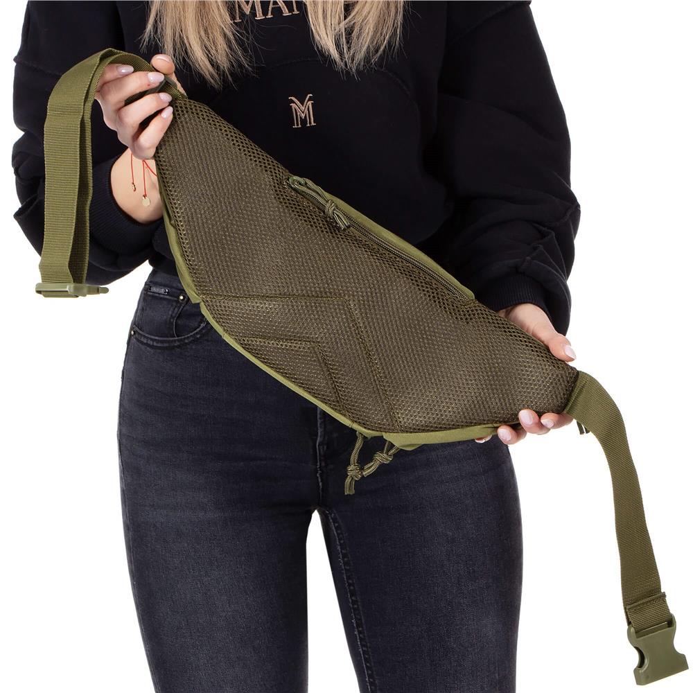 Borseta incapatoare pentru umar sau brau, impermeabila, unisex, 43x15cm, verde