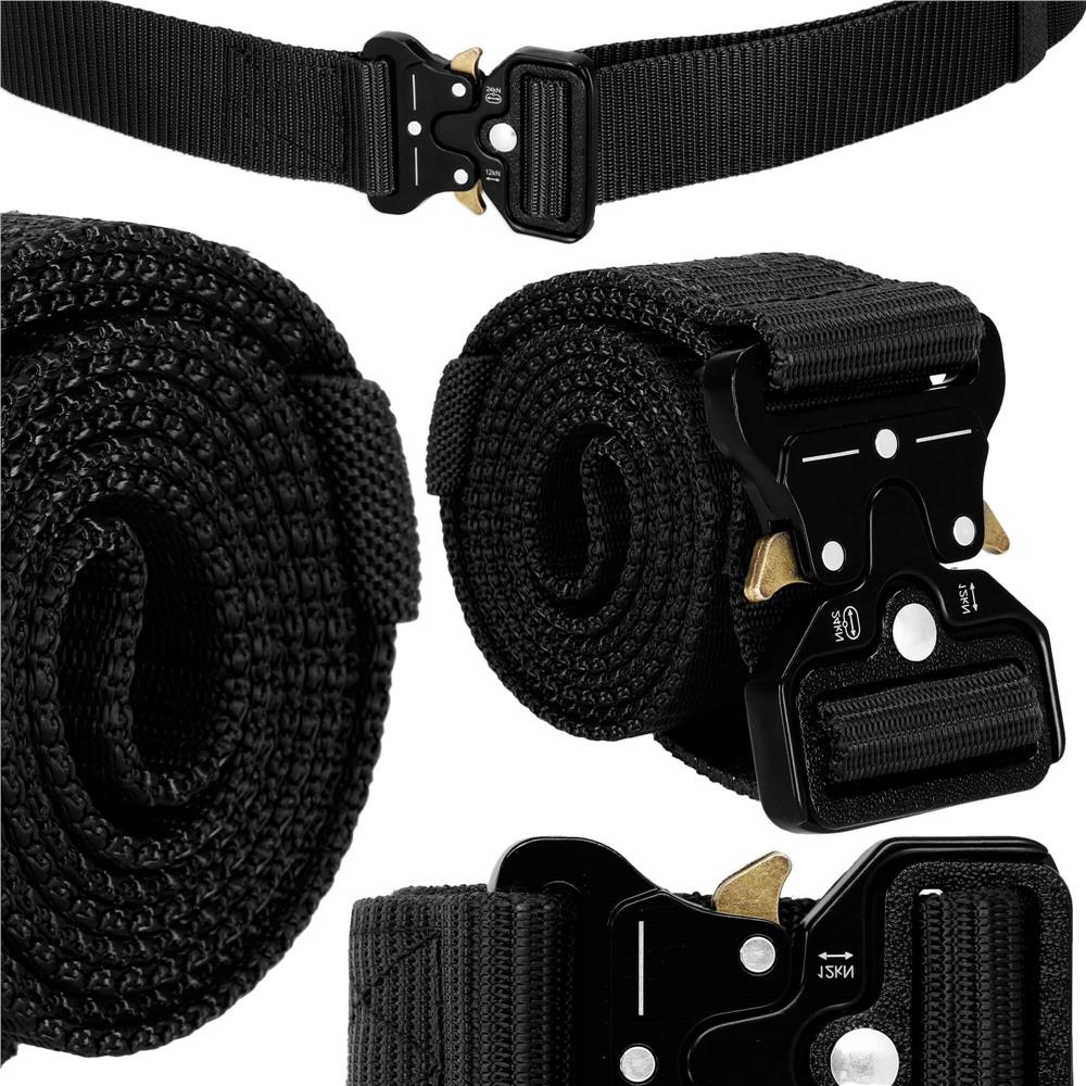 Curea centura Tactical Combat pentru barbati 3.5 x 125 cm, rezistent, negru