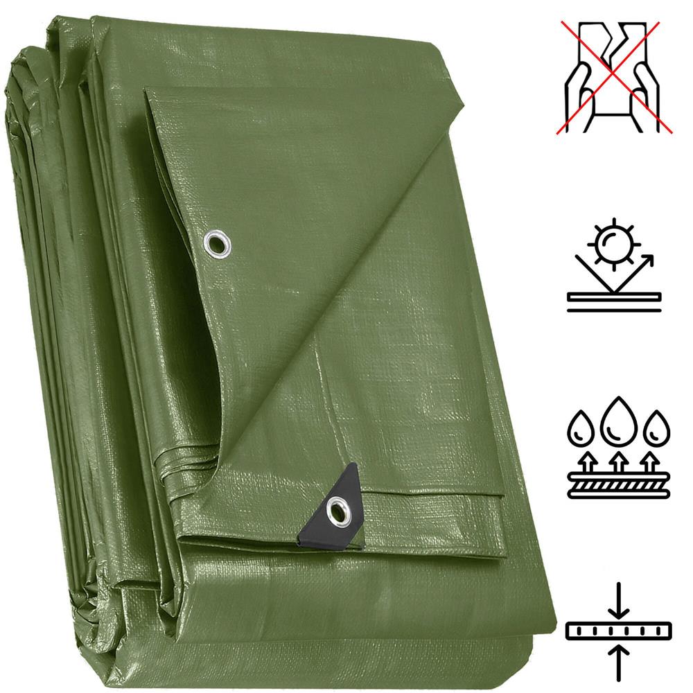 Prelata din polietilena impermeabila laminata, 120g/m2, 2x3m, verde - 20