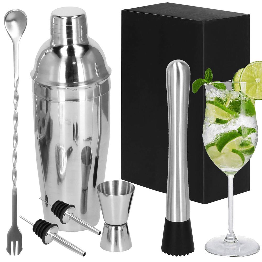 Set Cocktail Shaker Kit pentru barmani 550ml, KI13, 6 piese