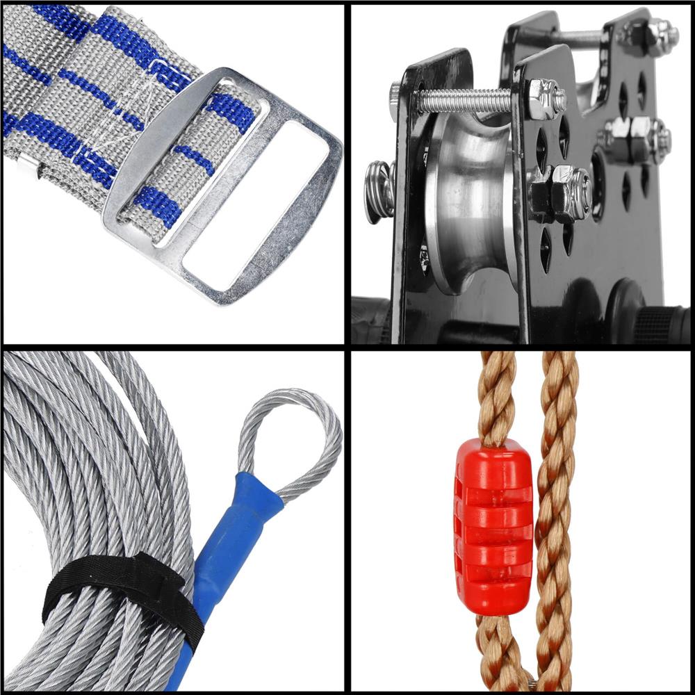 Set tiroliana pentru copii, cablu otel lungime 30m, capacitate 120kg