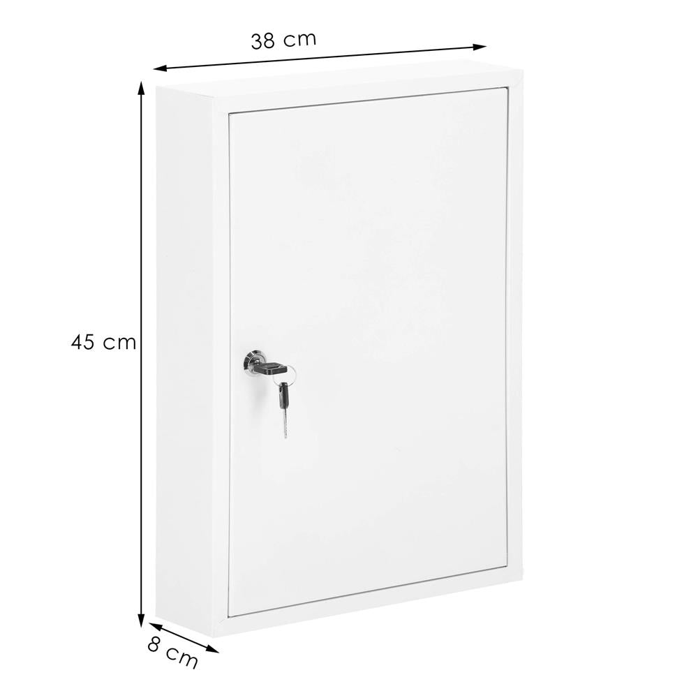 Cutie metalica din otel pentru 80 chei, echipata, 45x38x8cm, alba