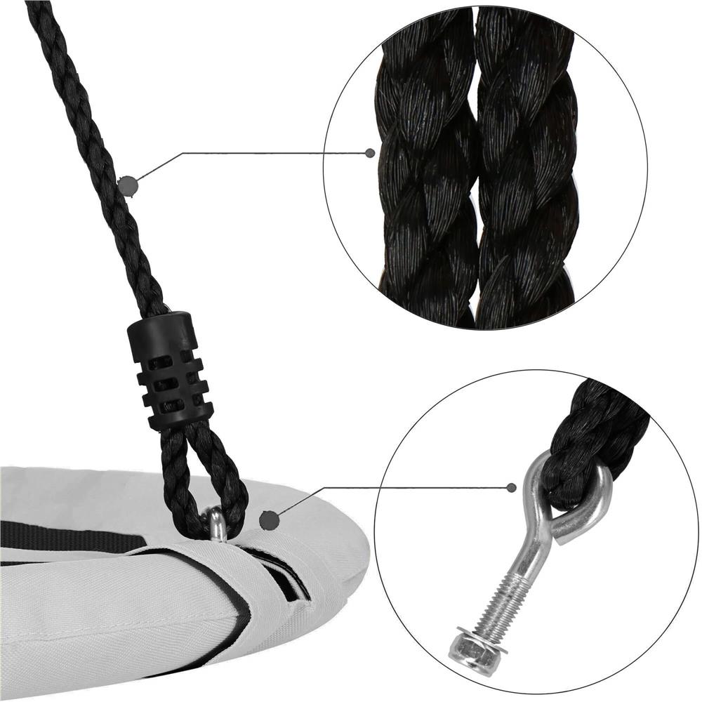 Leagan tip cuib Sersimo NS23, diametru 110cm, inaltime reglabila, pentru exterior, sarcina 150 kg, gri