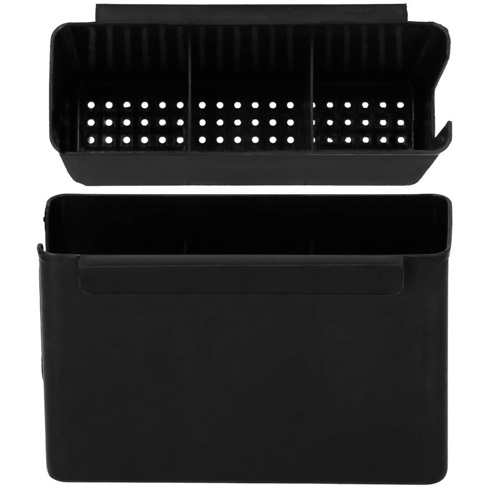Uscator de vase cu suport tacamuri, din otel, pe 2 nivele, cu tava de scurgere, 50x30x24cm, negru