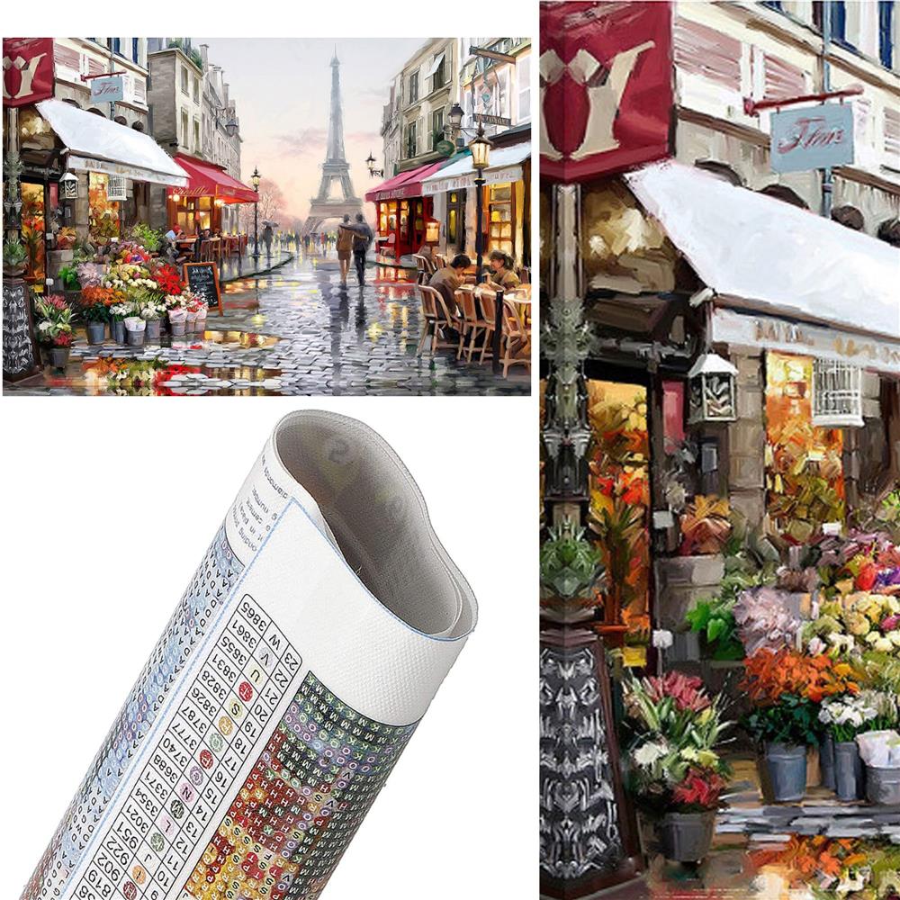Set de broderie cu diamante 5D, 30x40cm, model Alee in Paris