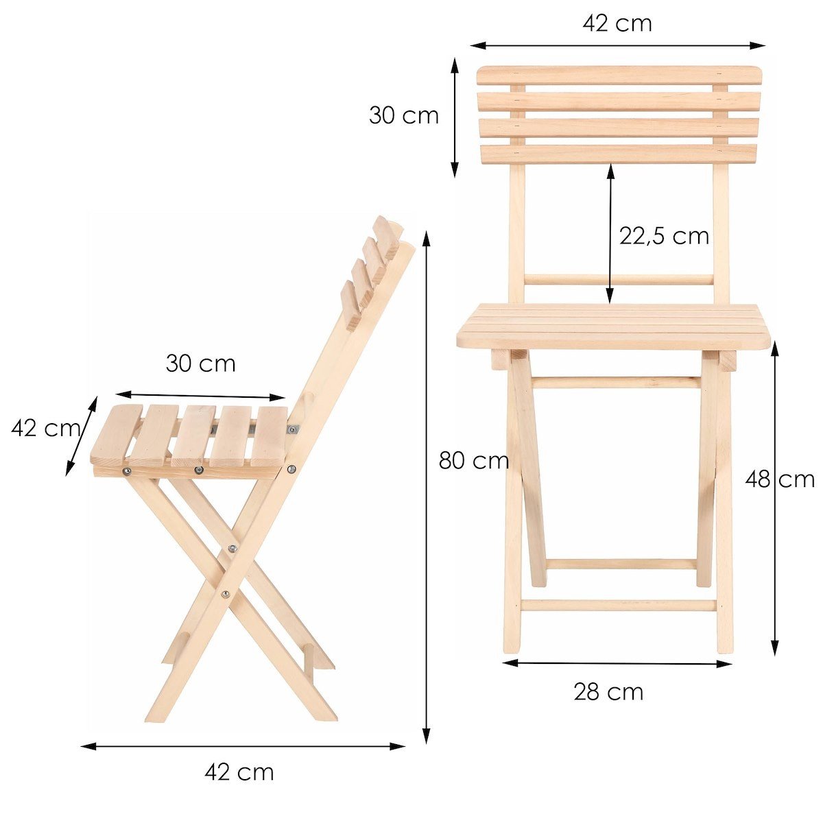 Set masa patrata plianta, cu 2 scaune pliante, gradina sau balcon Solas