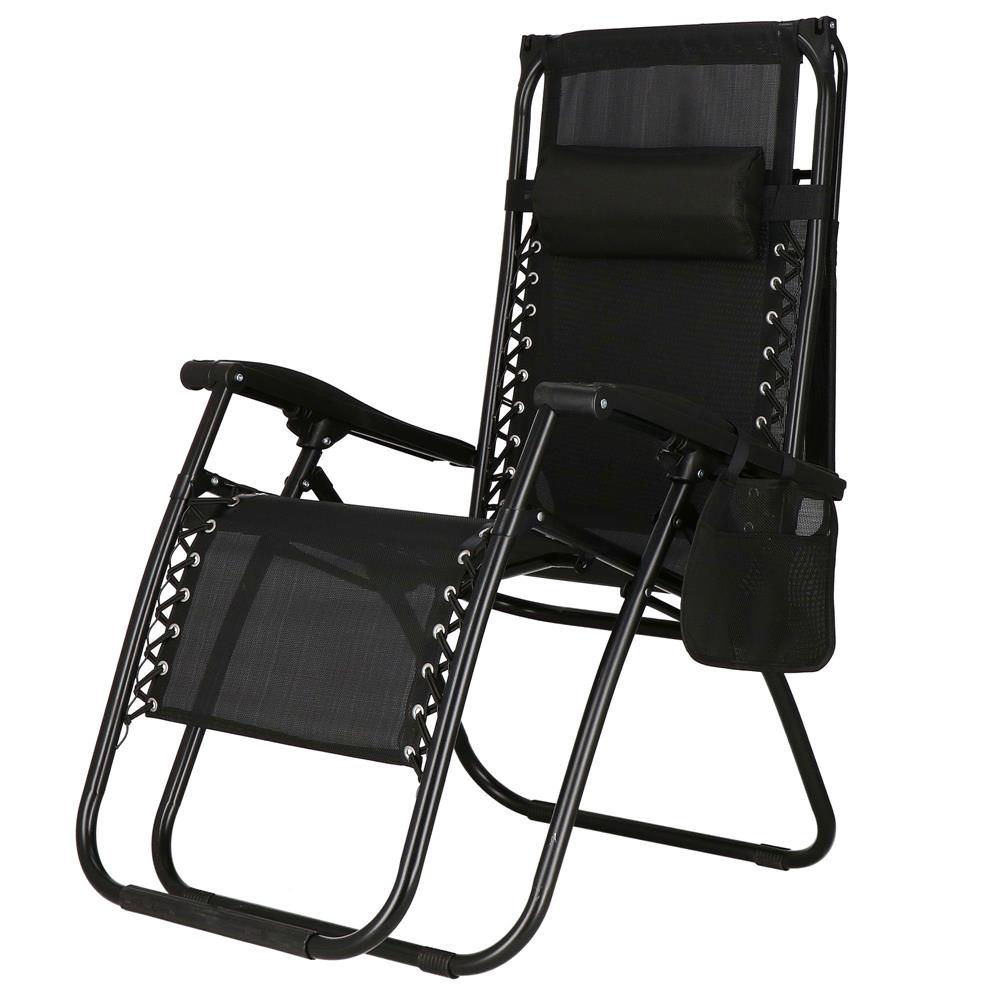 Sezlong pliabil SERSIMO GC3, Relax Zero Gravity cu parasolar, 175cm, negru