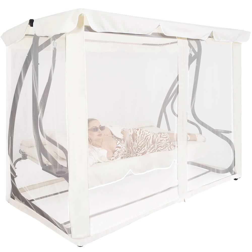 Balansoar leagan pat 4 persoane Sersimo Tenerife, cu plasa anti-insecte, sarcina 320kg