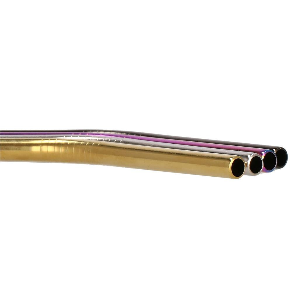 Set 8 paie metalice multicolor, reutilizabile, cu husa depozitare si perii curatat, 215x6 mm