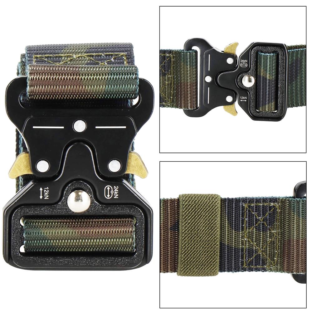 Curea centura Tactical Combat pentru barbati 3.7x125cm, rezistent, verde camuflaj