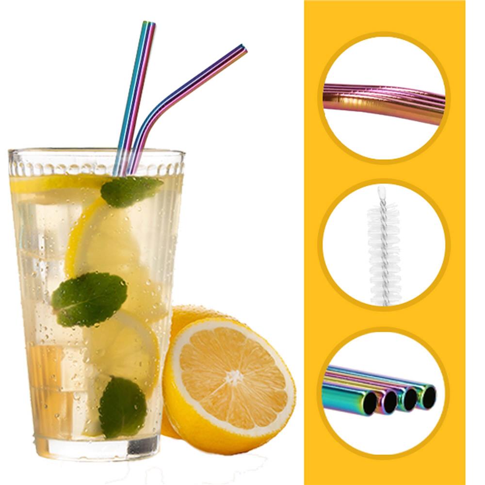 Set 8 paie metalice multicolor (holo), reutilizabile, cu husa depozitare si perii curatat, 215x6 mm