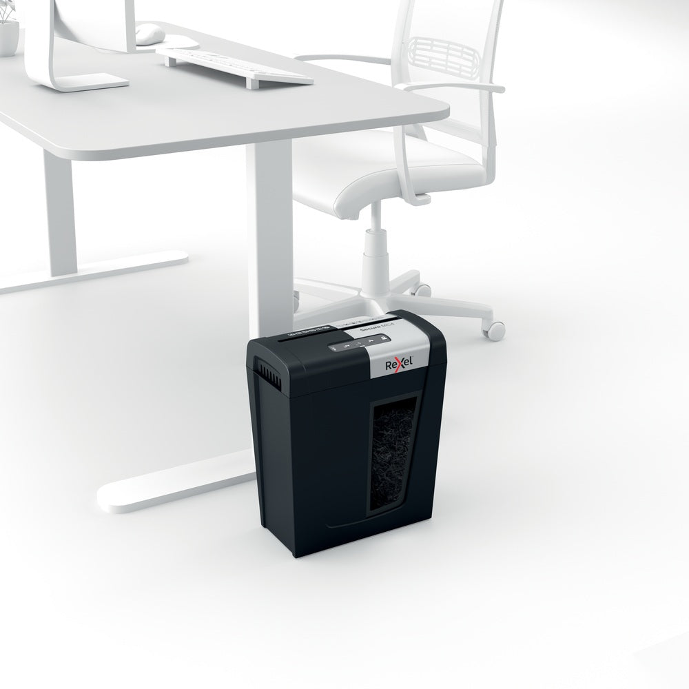 Distrugator manual documente Rexel SECURE MC4, 4 coli, P5, micro-cut (tip particule), cos 14 litri, negru-argintiu, "2020129EU"