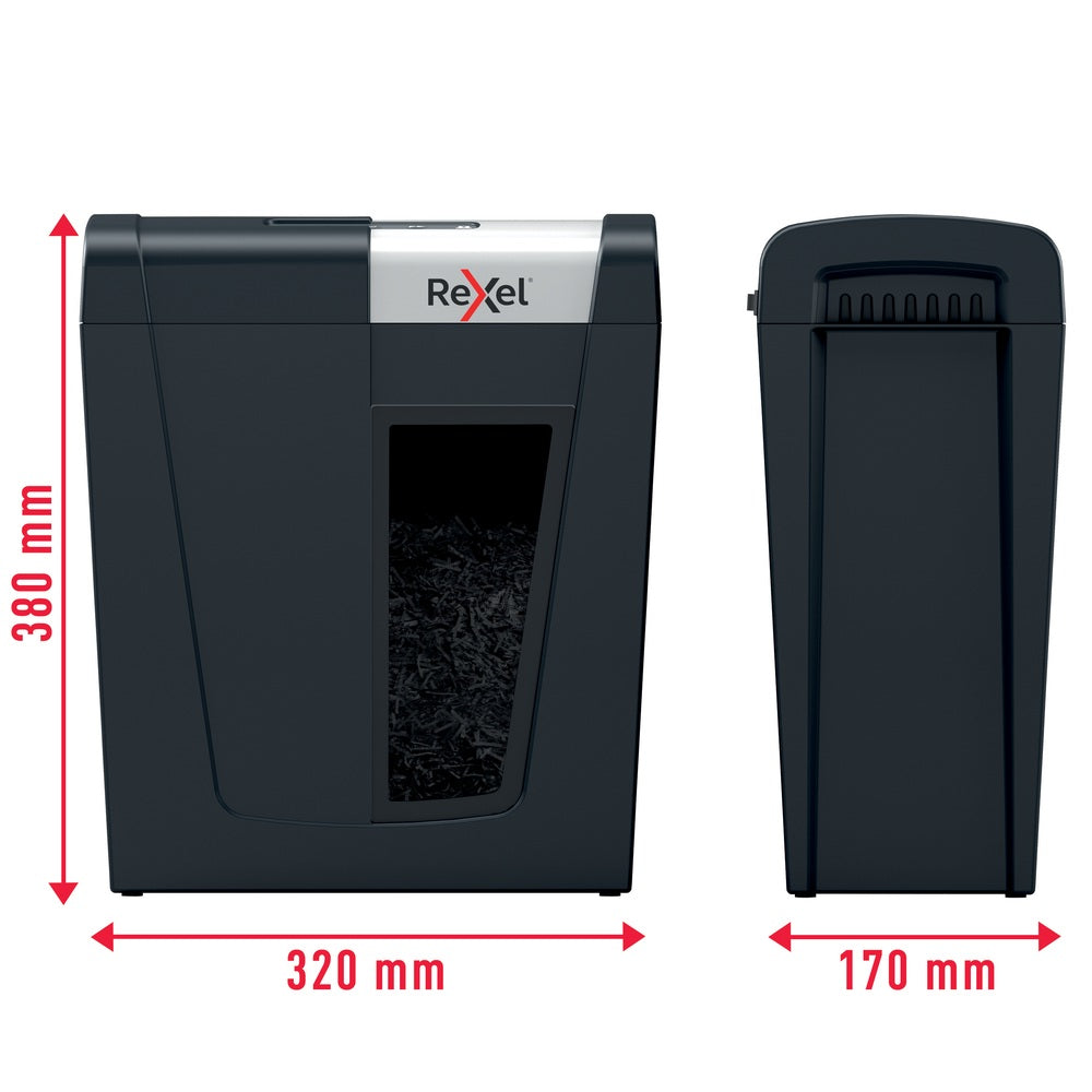 Distrugator manual documente Rexel SECURE MC4, 4 coli, P5, micro-cut (tip particule), cos 14 litri, negru-argintiu, "2020129EU"