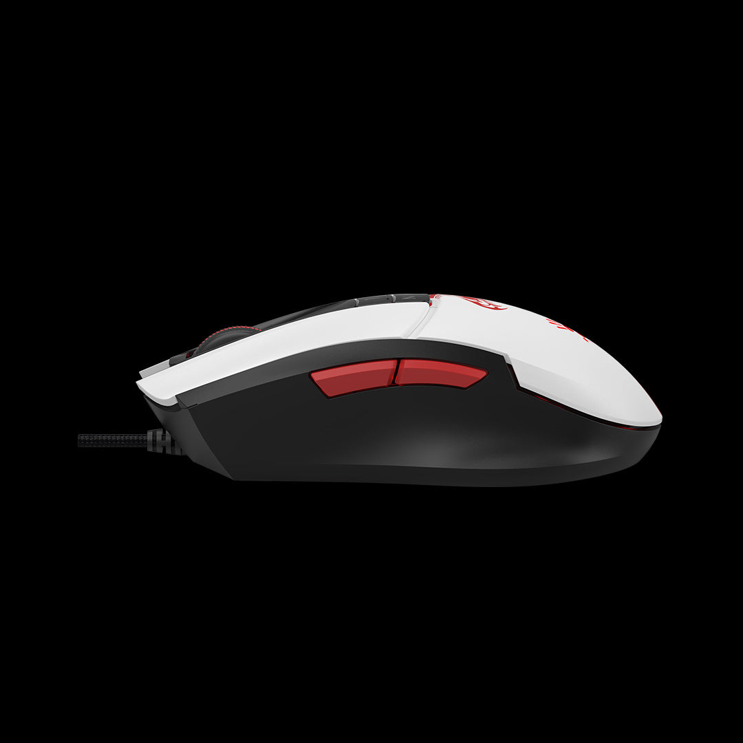 MOUSE A4tech - gaming, "Bloody co-branded Naraka", cu fir, USB, optic, 12000 cpi, butoane/scroll 10/1, alb, "L65 Max" (include TV 0.18lei)