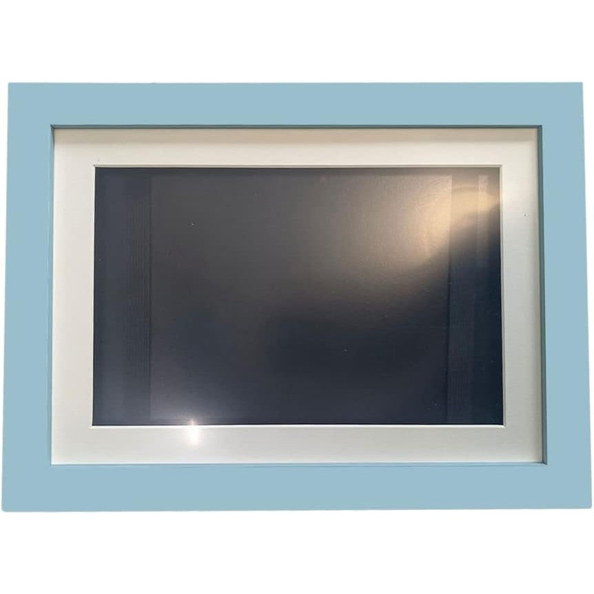Rama Foto cu Magnet, din Lemn, cu Spatiu Pentru Depozitare, Pentru Desene si Picturi A4, Sticla Securizata, Rama MDF, 21x30 cm, Albastru