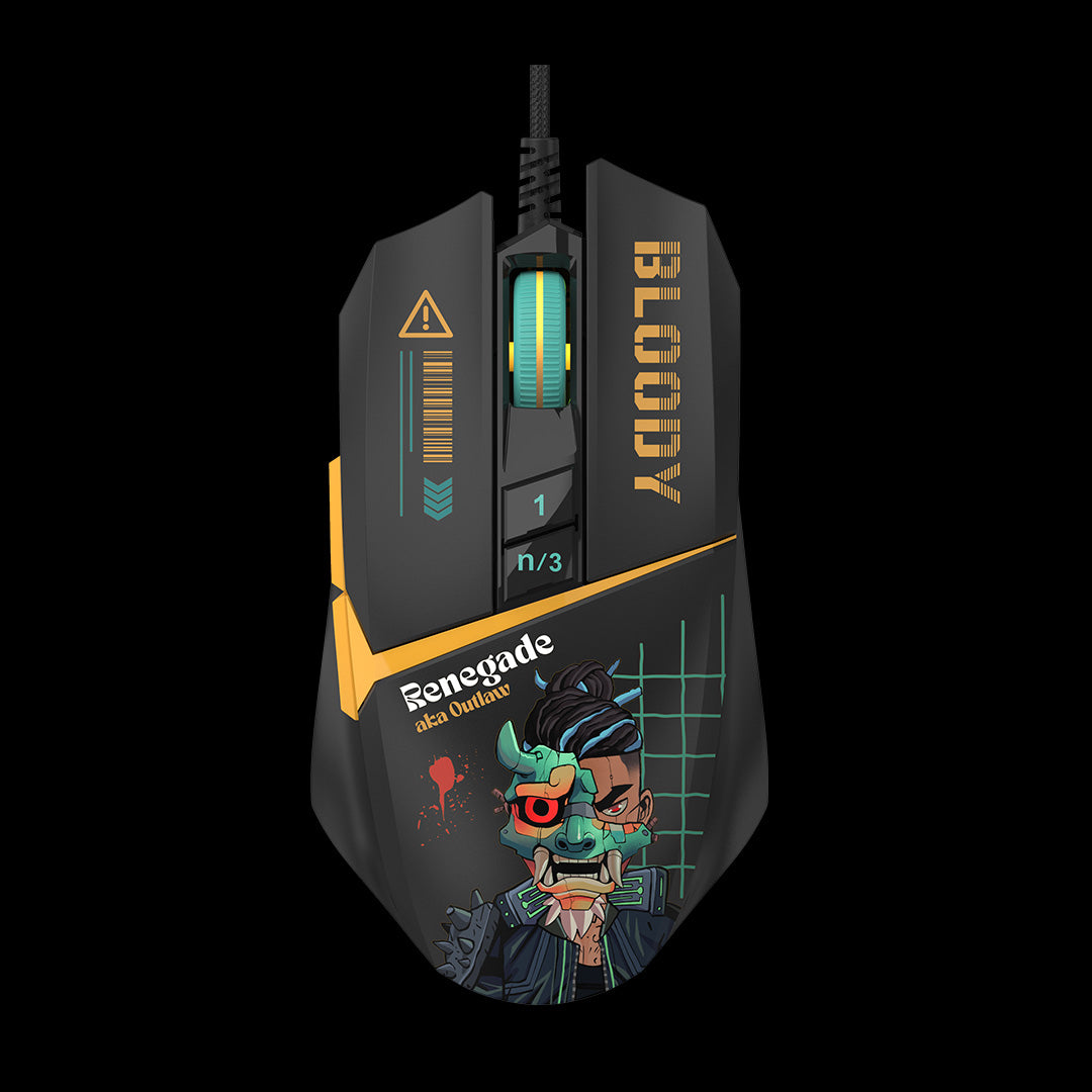 Mouse A4Tech, gaming, Bloody RGB Animation Backlit USB Renegade Midnight, "W63Max Renegade Midnight", 4711421 000536