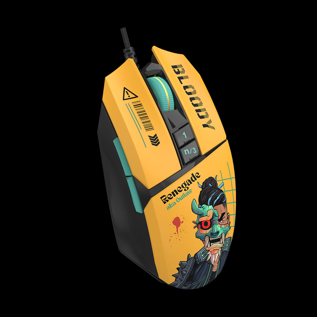 Mouse A4Tech, gaming, Bloody RGB Animation Backlit USB Renegade Sunset, "W63Max Renegade Sunset", 4711421 000529