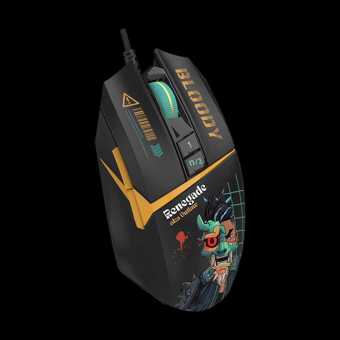 Mouse A4Tech, gaming, Bloody RGB Animation Backlit USB Renegade Midnight, "W63Max Renegade Midnight", 4711421 000536