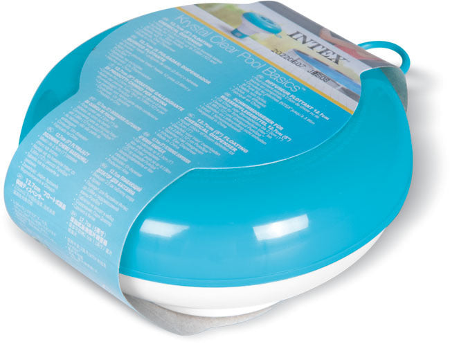 Dispenser chimic plutitor pentru piscina Intex 29040NP, 13 cm, plastic PP, alb si albastru