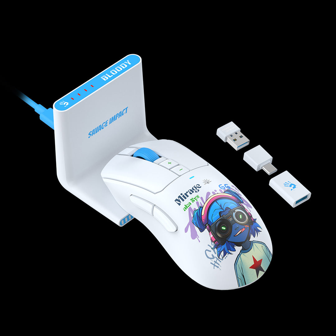 Mouse A4Tech, gaming, Bloody WaveLink Full Speed Dual Mode Wireless USB Type-C/Charging Dock /Nyx Mirage, "R73UltraDuo Nyx Mirage", 4711421 002363