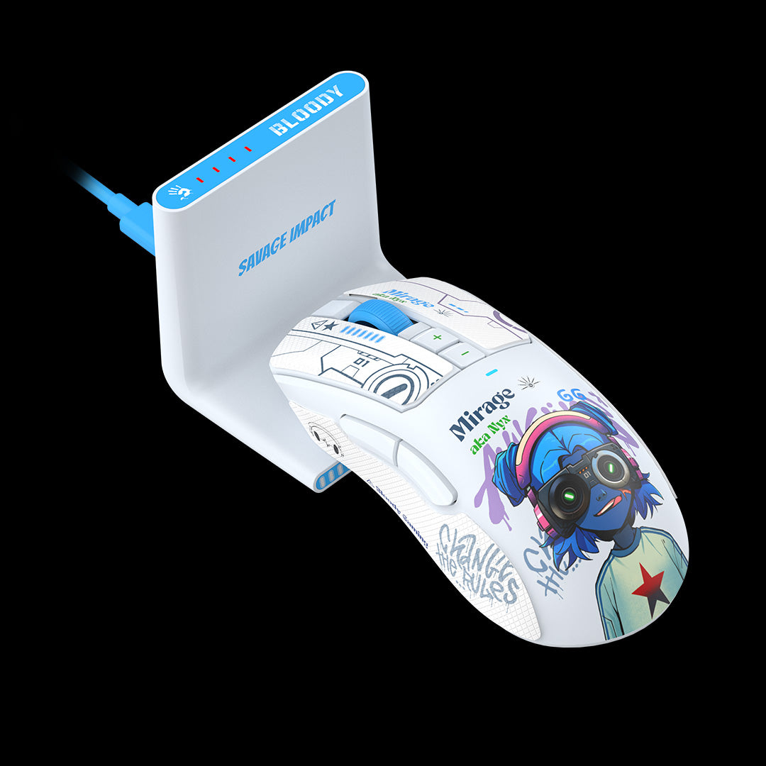 Mouse A4Tech, gaming, Bloody WaveLink Full Speed Dual Mode Wireless USB Type-C/Charging Dock /Nyx Mirage, "R73UltraDuo Nyx Mirage", 4711421 002363