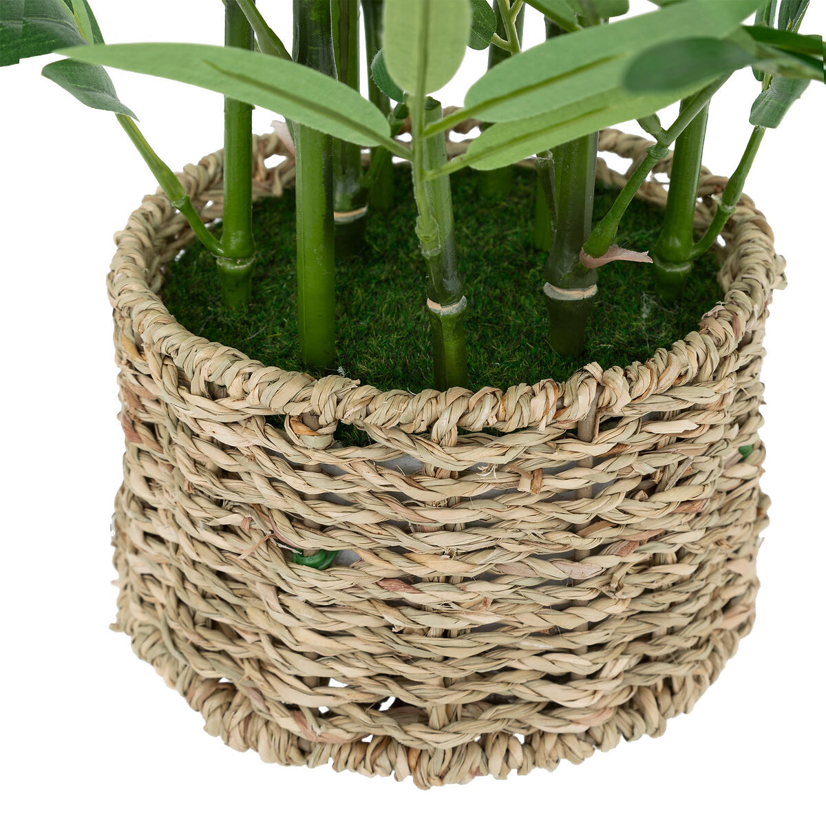 Planta artificiala Atmosphera bambus cu ghiveci natural, 46 cm, verde
