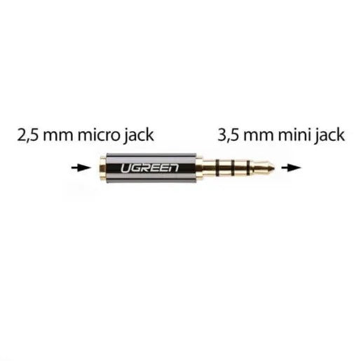ADAPTOR audio Ugreen, 3.5 mm jack (T) la 2.5 mm (M), aurit "20502" - 6957303825028