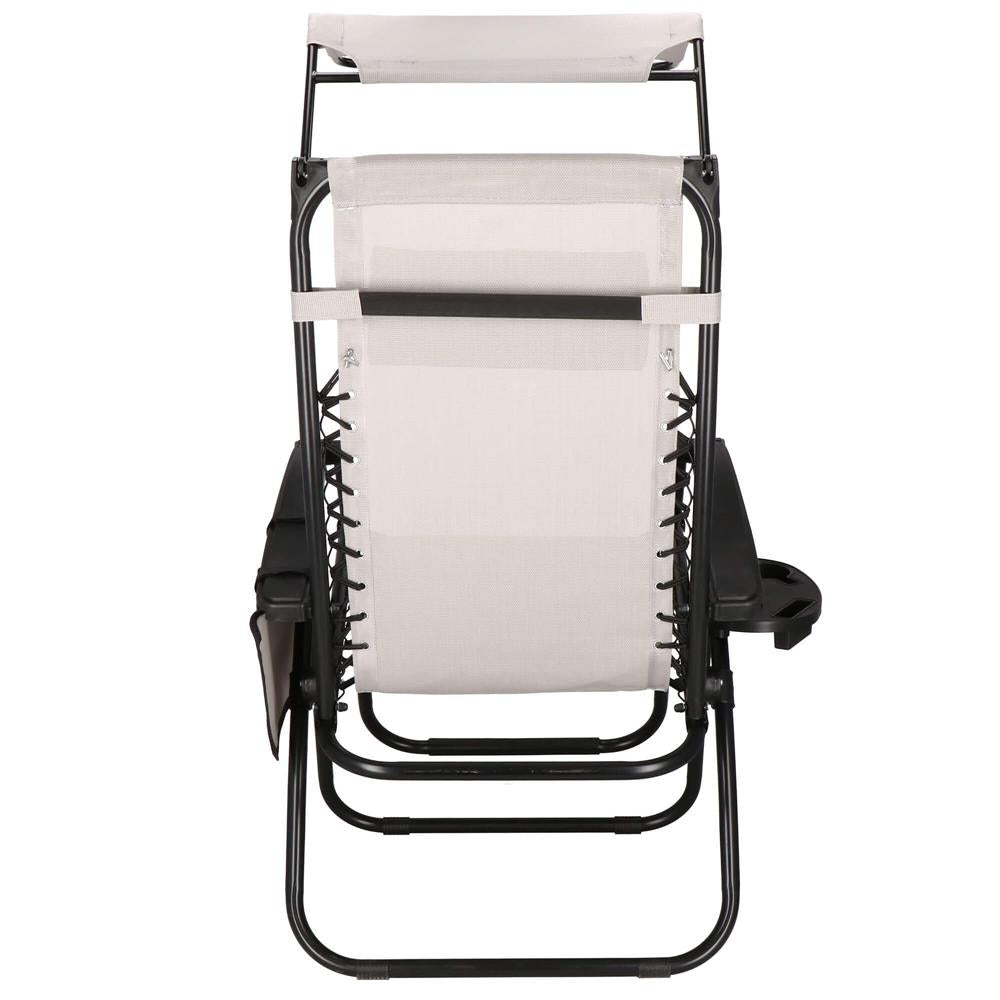Sezlong pliabil SERSIMO GC11, Relax Zero Gravity cu parasolar, 175cm, gri