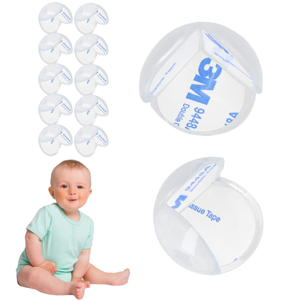Set 10 protectii colturi pentru siguranta copii, drepte, 40x20mm, silicon, transparent