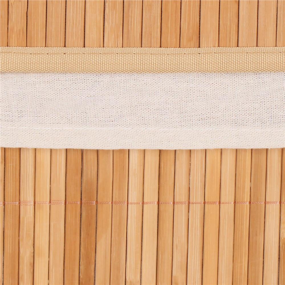 Cos de rufe din bambus cu capac, 2 compartimente, sac detasabil, volum 100L, 53x32x62cm, maro