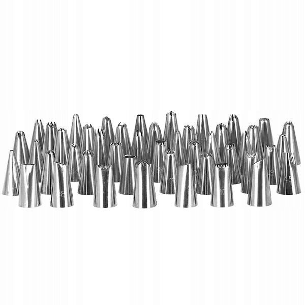 Set patiserie cu platou rotativ, 124 piese cu sabloane pentru ornarea prajiturilor
