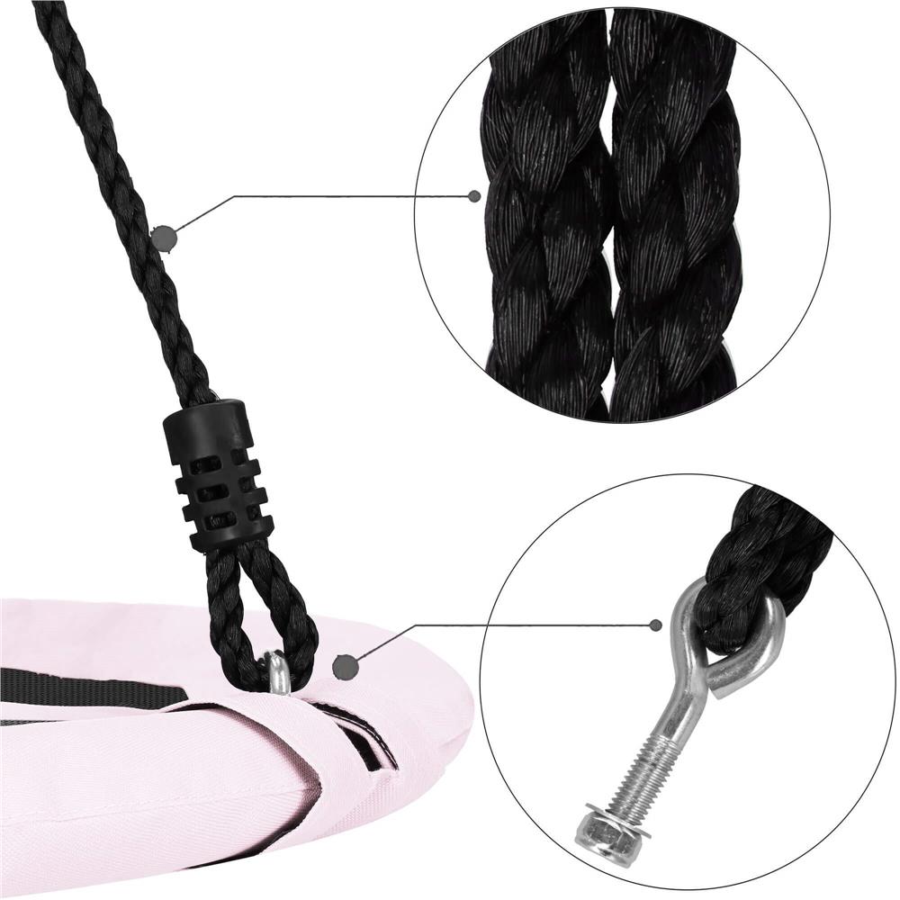 Leagan tip cuib Sersimo NS25, diametru 110cm, inaltime reglabila, pentru exterior, sarcina 150 kg, Roz pal