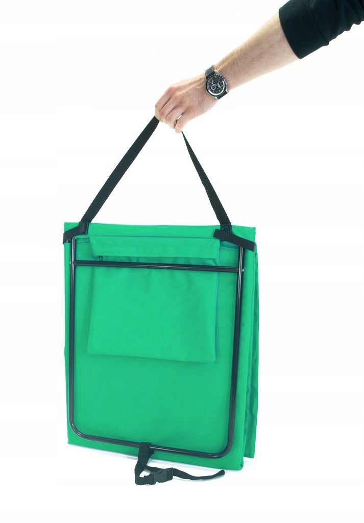 Sezlong de plaja pliabil, spatar cu cadru metalic, reglabil, 150x47x48 cm, verde