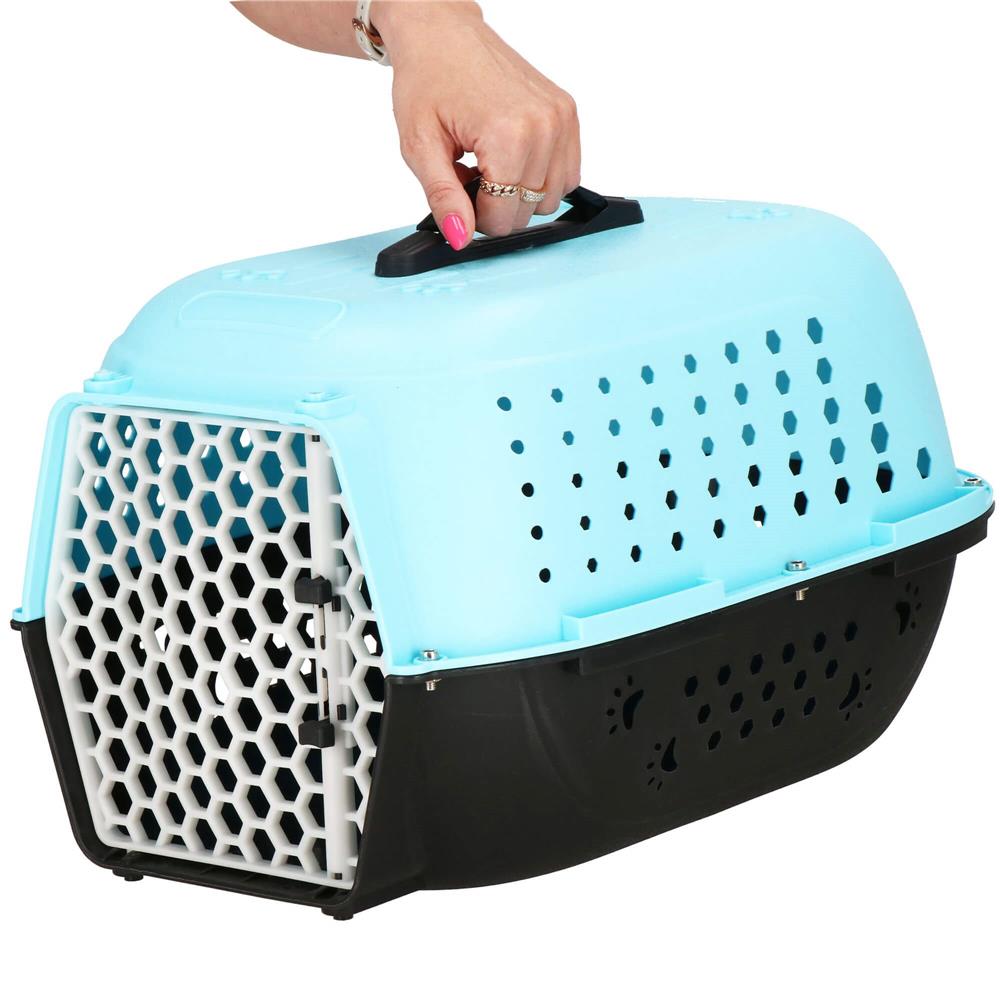 Cusca transport animale, 48x33x28 cm, maxim 7kg, negru albastru