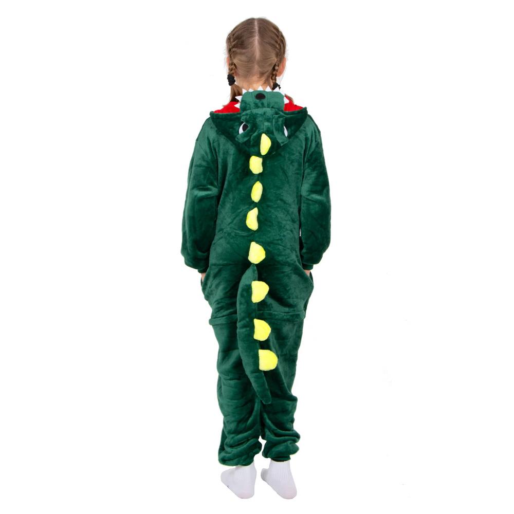 Pijama tip salopeta pentru copii, model Dragon, marime 130-140cm